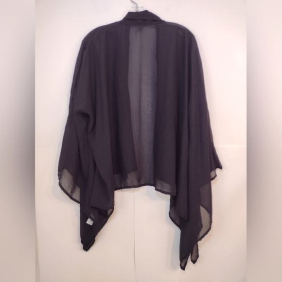 Mer Sea  & Co women's black sheer kimono/pen front layer one size - Picture 6 of 8